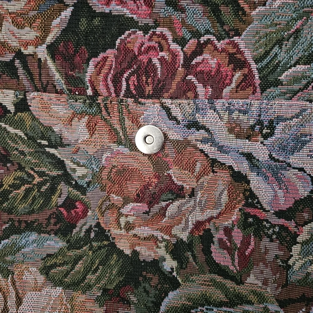 Vintage Maureen Kealy Custom Made In Canada Floral Tapastry Flap Shoulder Bag - Picture 6 of 13
